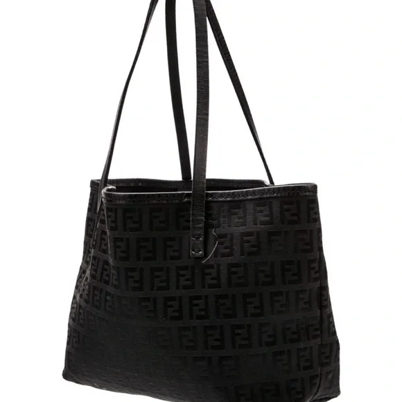 Fendi FF Zucchino Mini Black Monogram Tote
